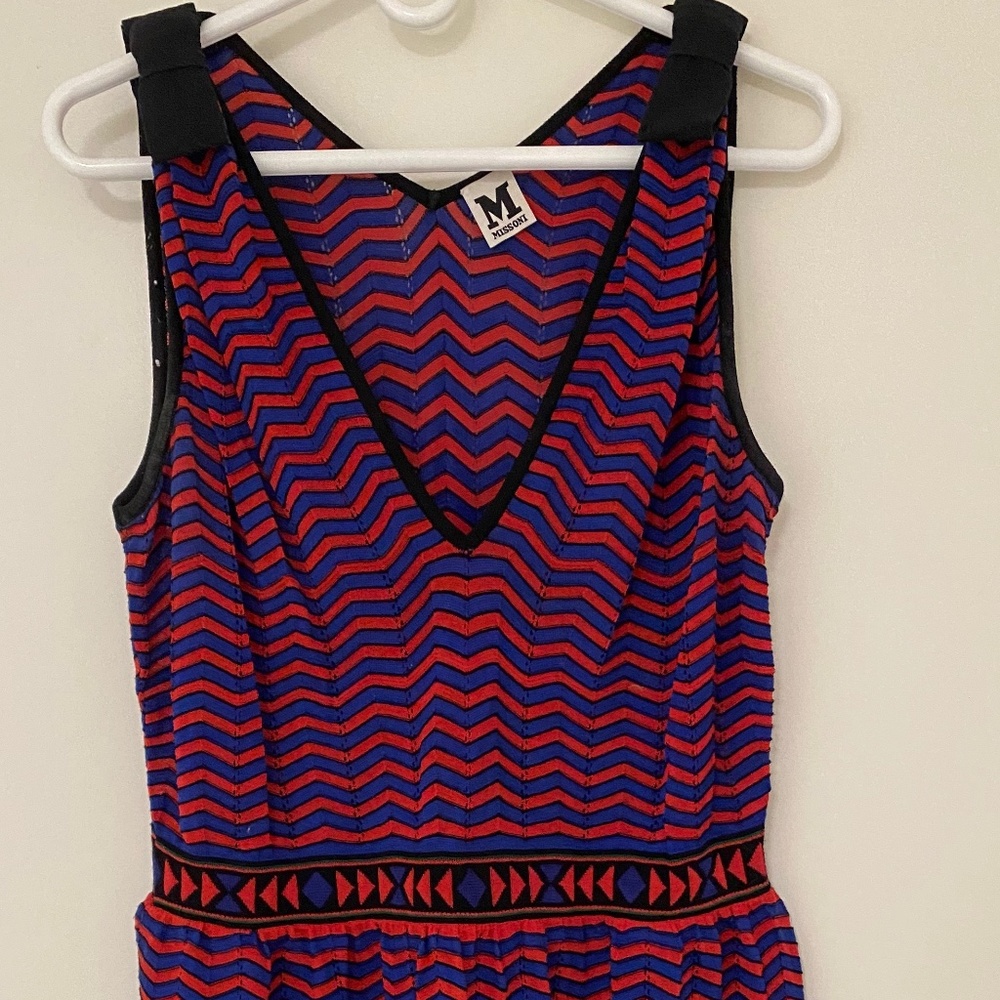 zigzag ribbed knit dress